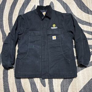 Carhartt Jacket Mens XL Black C003 Arctic Quilt Lined Barn Chore SUNBELT Logo